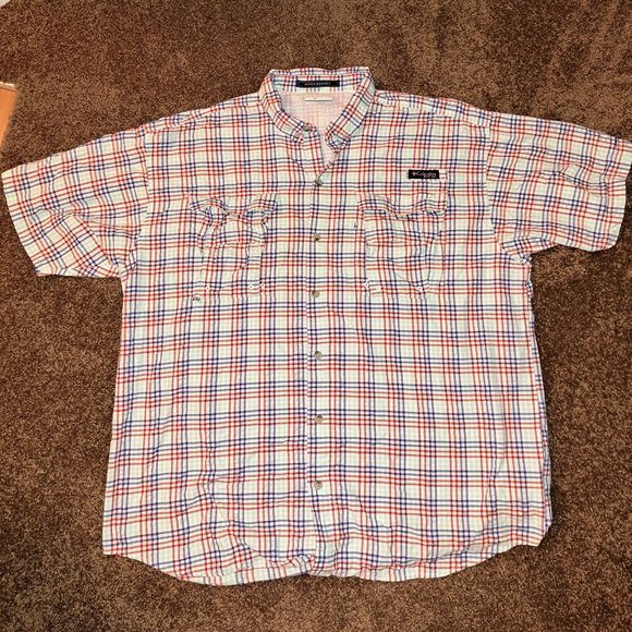 Columbia Men's PFG Super Bahama Plaid,Short Sleeve, Breathable, UV Protection,XL - Picture 9 of 12